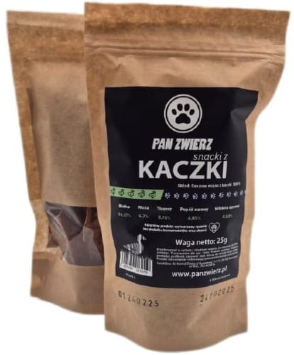 Naturalne smaczki z kaczki dla psa i kota 25 g